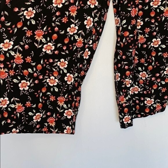 ADRIENNE Vittadini Size Medium Floral Wide Leg Pant Waist Tie Pockets - Picture 7 of 14